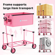 Collapsible Utility Cart with Wheels, 150L Lightweight Foldable, Portable Rolling Wagon for Garden, Shopping, Sports, Camping, Transport - Hombetta