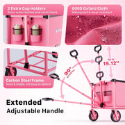 Collapsible Utility Cart with Wheels, 150L Lightweight Foldable, Portable Rolling Wagon for Garden, Shopping, Sports, Camping, Transport - Hombetta