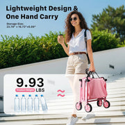 Collapsible Utility Cart with Wheels, 150L Lightweight Foldable, Portable Rolling Wagon for Garden, Shopping, Sports, Camping, Transport - Hombetta