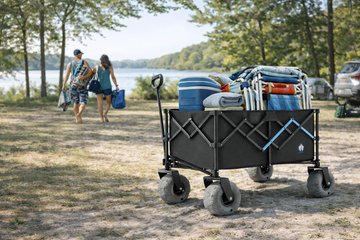 HOMBETTA Utility Foldable Cart 450LBS Heavy Duty Beach Wagon All-Terrain With Big Wheels For Sand Capacity 380L For Groceries Camping Sports