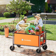 Collapsible Utility Cart with Wheels, 150L Lightweight Foldable, Portable Rolling Wagon for Garden, Shopping, Sports, Camping, Transport - Hombetta