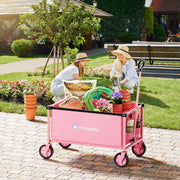 Collapsible Utility Cart with Wheels, 150L Lightweight Foldable, Portable Rolling Wagon for Garden, Shopping, Sports, Camping, Transport