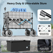 HOMBETTA Utility Foldable Cart,450LBS Heavy Duty Beach Wagon,All-Terrain with Big Wheels for Sand, Capacity 380L for Groceries, Camping, Sports - Hombetta