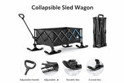 HOMBETTA Foldable Snow Sled Wagon for Winter Outdoor Use & Gear Transport - Hombetta